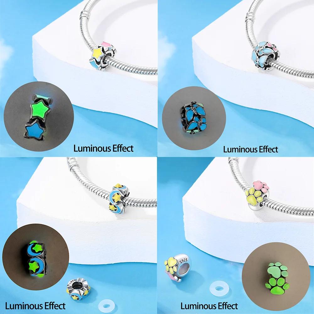 Классические оригинальные медные шармы светящаяся бабочка с когтями светящиеся звезды бусина подходит для браслета женские украшения сделай сам изысканное изготовление подарков