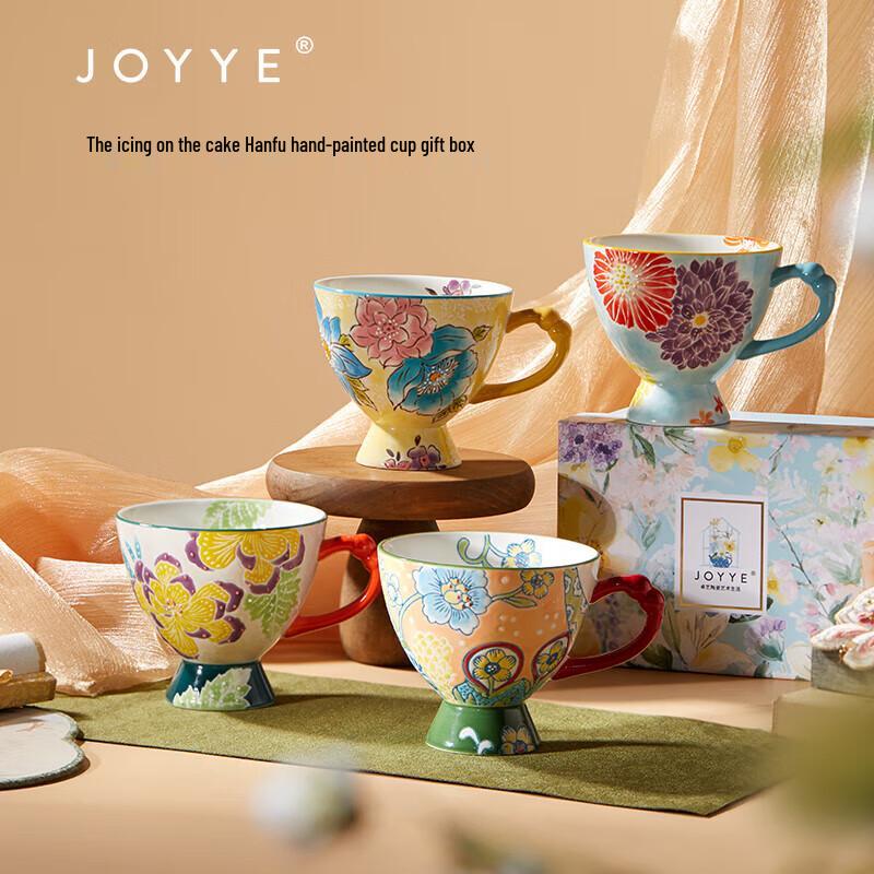 JOYYE Hand-Painted Ceramic Breakfast Mug