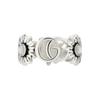 Gucci GG Marmont Double G Floral Detail Vintage Style Matte 925 Silver Ring Women rings 527394-J8440-8184