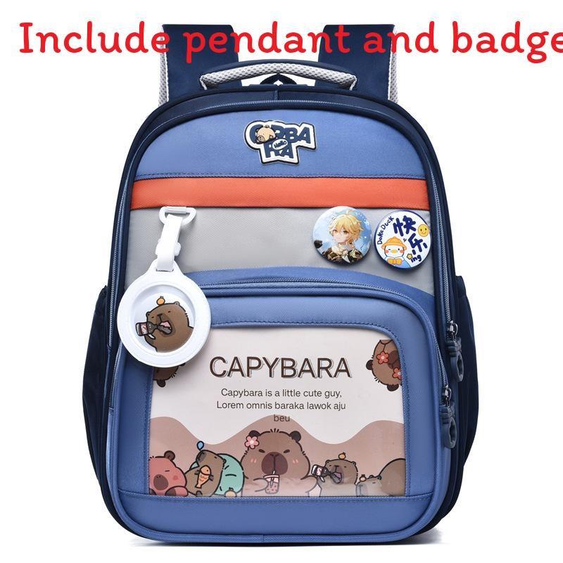 Cute Capybara Cartoon Pattern Children Large Capacity Backpack For Use School