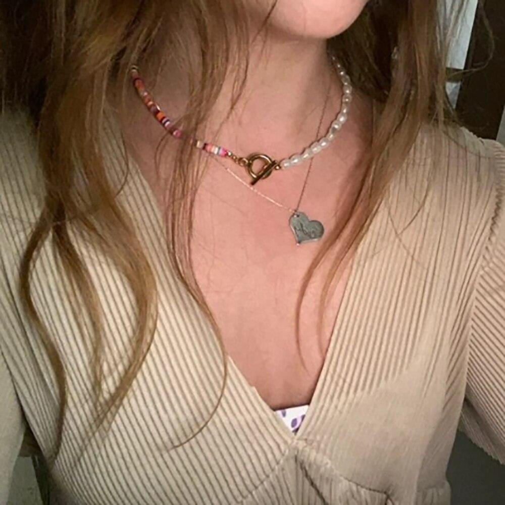 iF ME Fashion Baroque Chain Necklace Women Collar Wedding Punk Toggle Clasp Circle Lariat Bead Choker Necklaces Jewelry