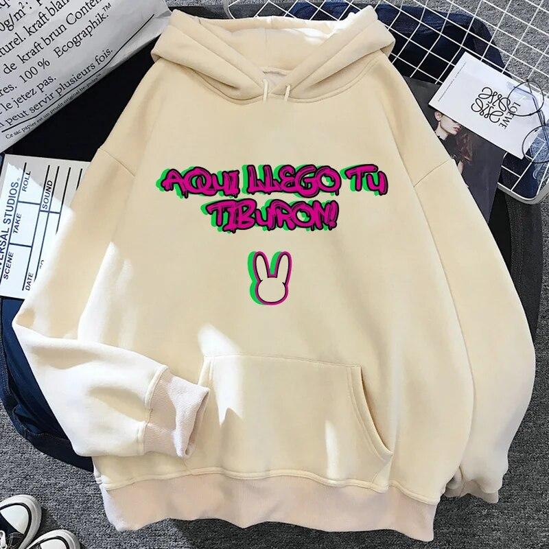 Толстовки Bad Bunny Buuny, женские японские топы с длинными рукавами, зимняя эстетичная одежда, женская эстетичная одежда унисекс