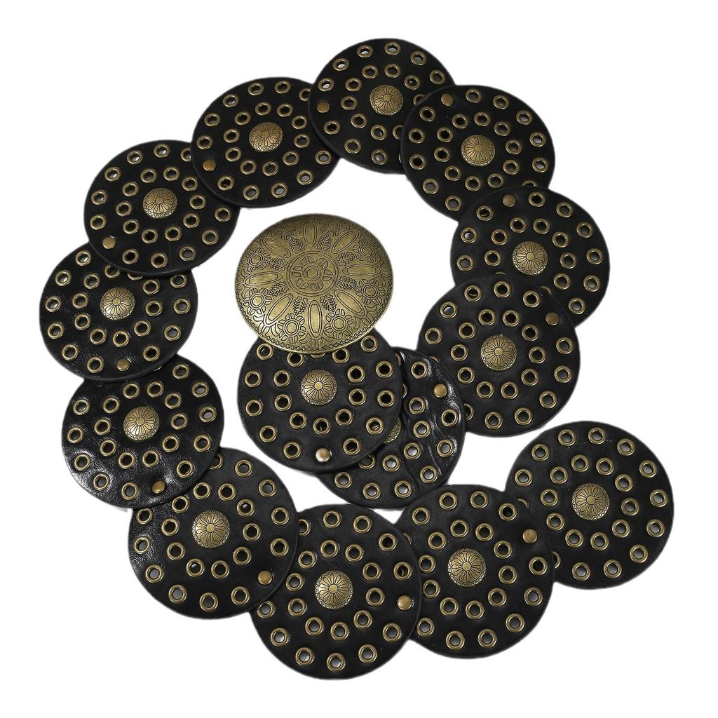 Американский ретро-стрит полое кольцо искусственная кожа сращивание характерный поясной ремень гвоздь бусина прилив пояс