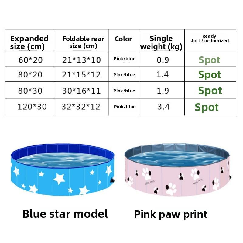 Foldable Pet Swimming Pool Large Dog Bath Tub Collapsible Wash Basin for Golden Retriever Cat Indoor Outdoor Water Play Pool