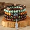 Simple and Stylish Bohemian, Wind Feather Multi-color Beaded Bracelet Four-piece Set