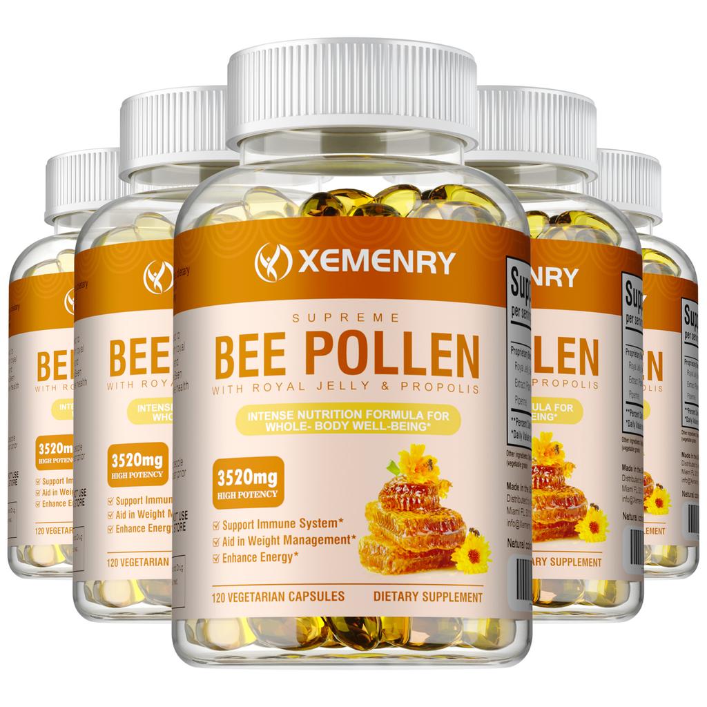 XEMENRY Тройной пчелиный продукт - пищевая добавка, содержащая пчелиную пыльцу, маточное молочко и прополис - Антиоксидант