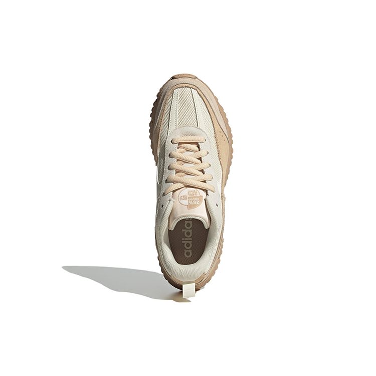 adidas Нео Фэнтези Флау Ткань Коровья Спилок Кожа Повседневные Удобные Нескользящие Износостойкие Низкие Кроссовки для образа жизни Женские кроссовки Белый Коричневый IG4204