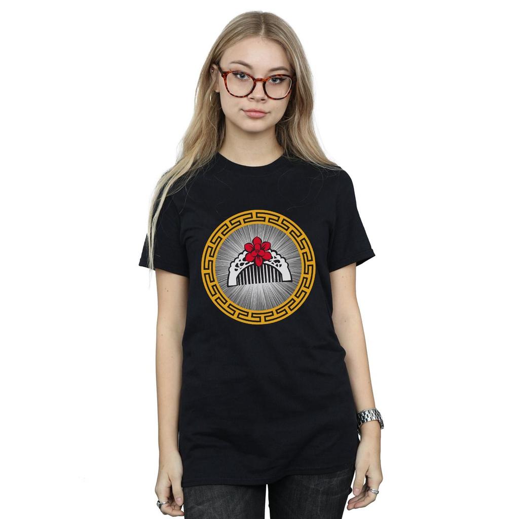 Disney Womens/Ladies Mulan Movie Flower Comb Cotton Boyfriend T-Shirt