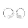 S925 Sterling Silver Polished Chevron Hoop Earrings for Women Girl