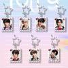 Милый брелок-брелок в стиле штампа BTS, Фотобрелок Bangtan Boys со звездочкой, Шарм для сумки K-pop фанатов ARMY(Джин / РМ / Шуга / Чимин / Ви / Джей-Хоуп / Чонгук)