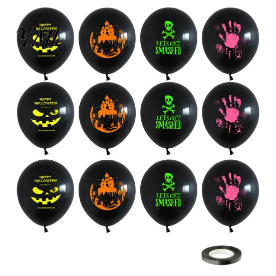 Festival Celebration Supplies 12PCS Halloween Fluorescent Balloons, Durable Latex Party Decorations, Glow in The Neon Balloons Dark Festive Atmosphere