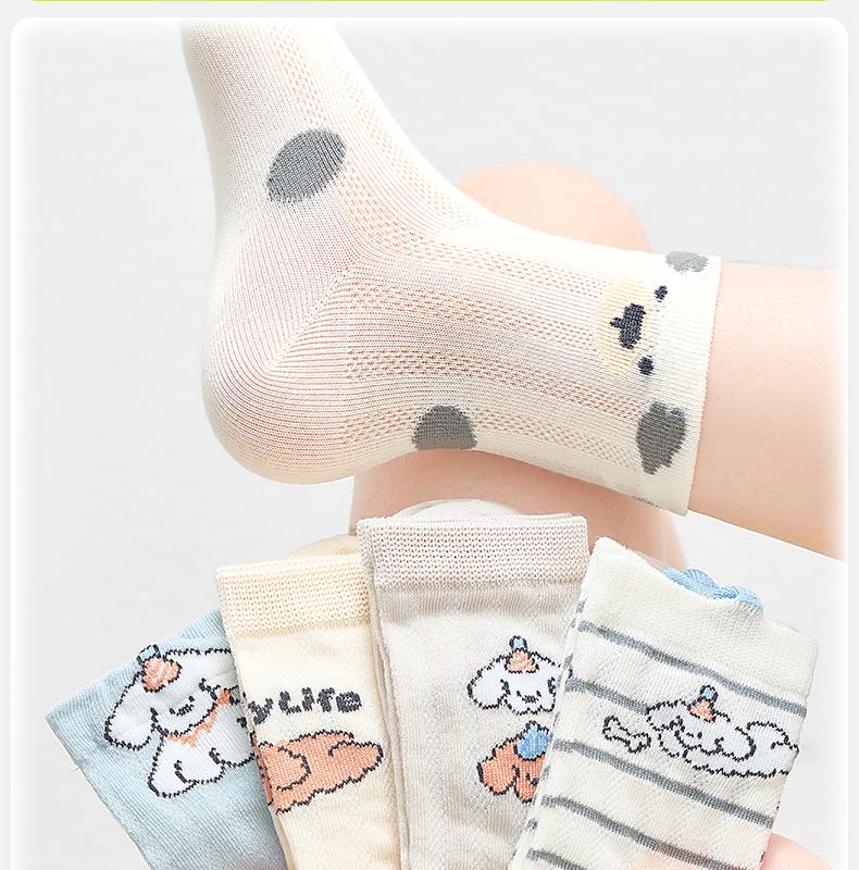 Children's socks for boys and girls summer thin mesh socks for girls spring and summer pure cotton mesh socks for girls baby summer mid size socks