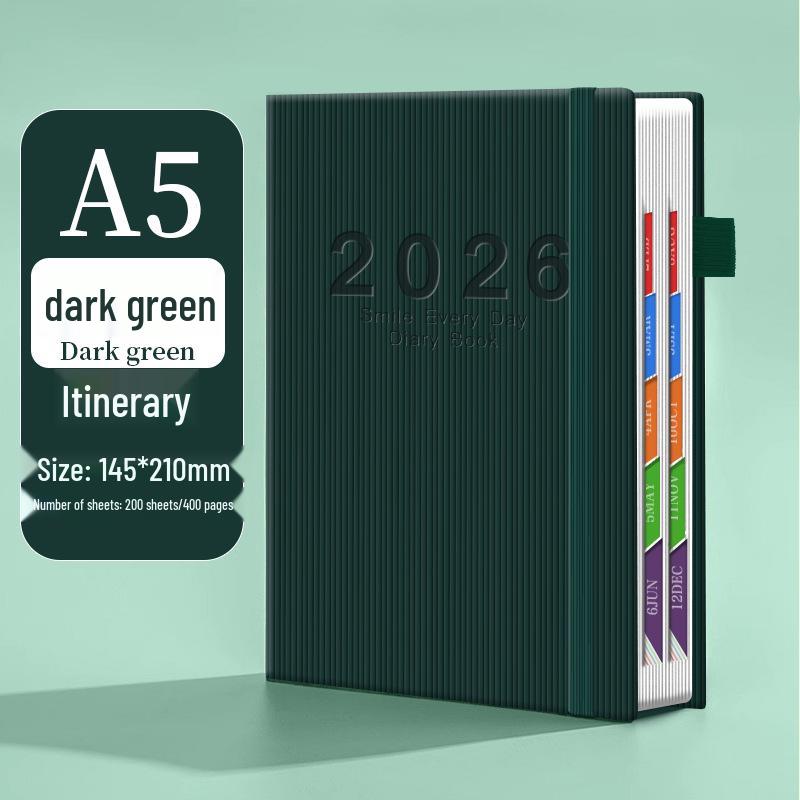 Ежедневник 2026 Планировщик эффективности: Новая модель ручного переплета, сувенирная лента, канцелярский ежедневник для эффективного использования в офисе