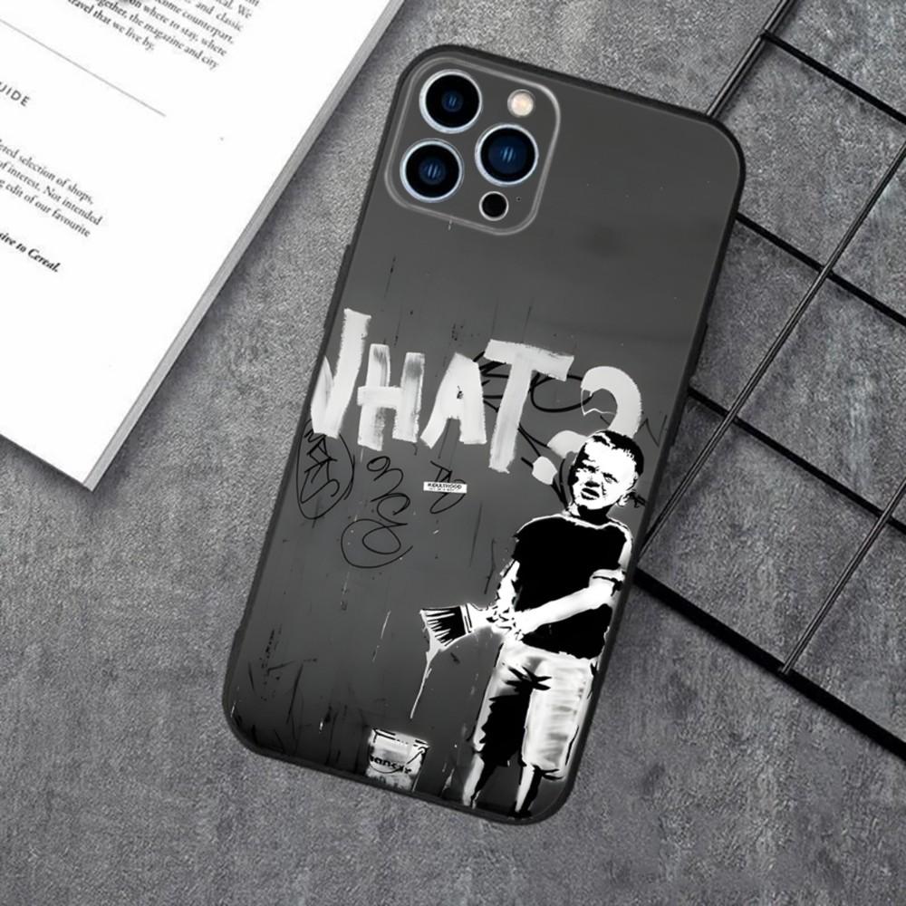 Чехол для телефона Street Art Banksy Graffiti для Apple iPhone 15,14,13,12,11,XS,XR,X,8,7,Pro,Max,Plus,mini Силиконовый Черный Чехол