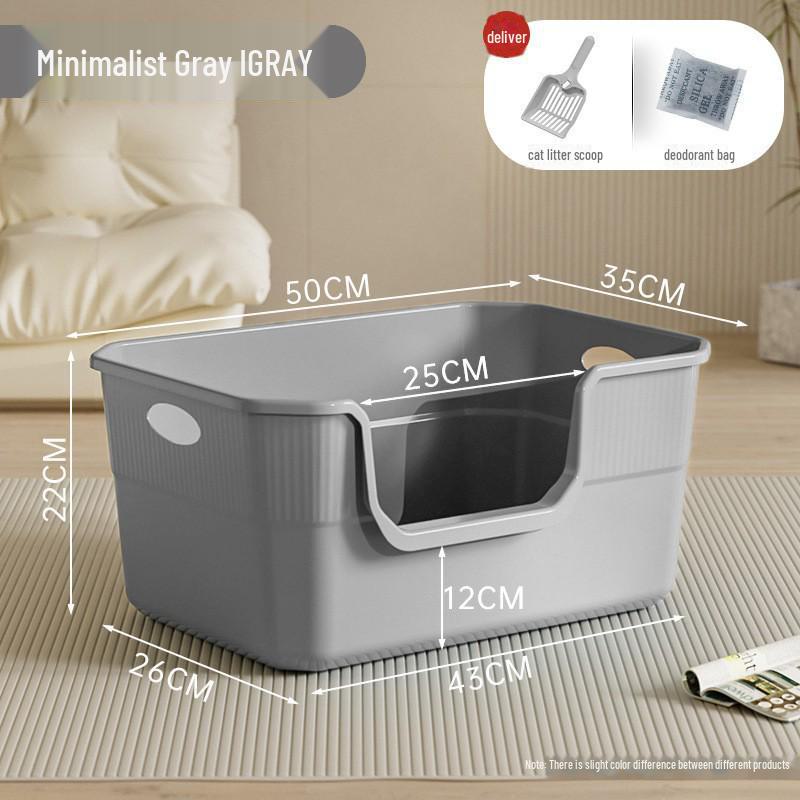 Extra Large Splash-Proof Cat Litter Box with High Sides