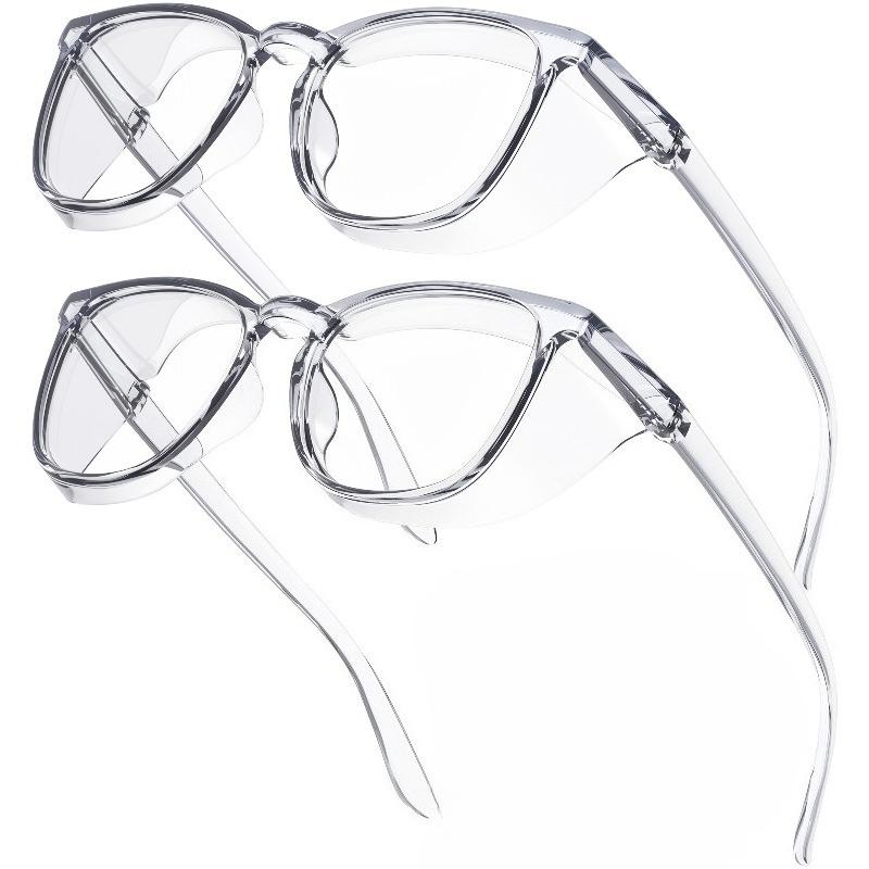 2pcs Safety Glasses, Anti Fog/Anti Pollen Safety Goggles for Men and Women Blue Light Blocking Glasses, Eye Protection Glasses