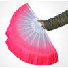 Red Belly Dancing Fan Pink Rayon Silk Fans Belly Dancing Fan 32.5cm for Song Fan Performance Fan