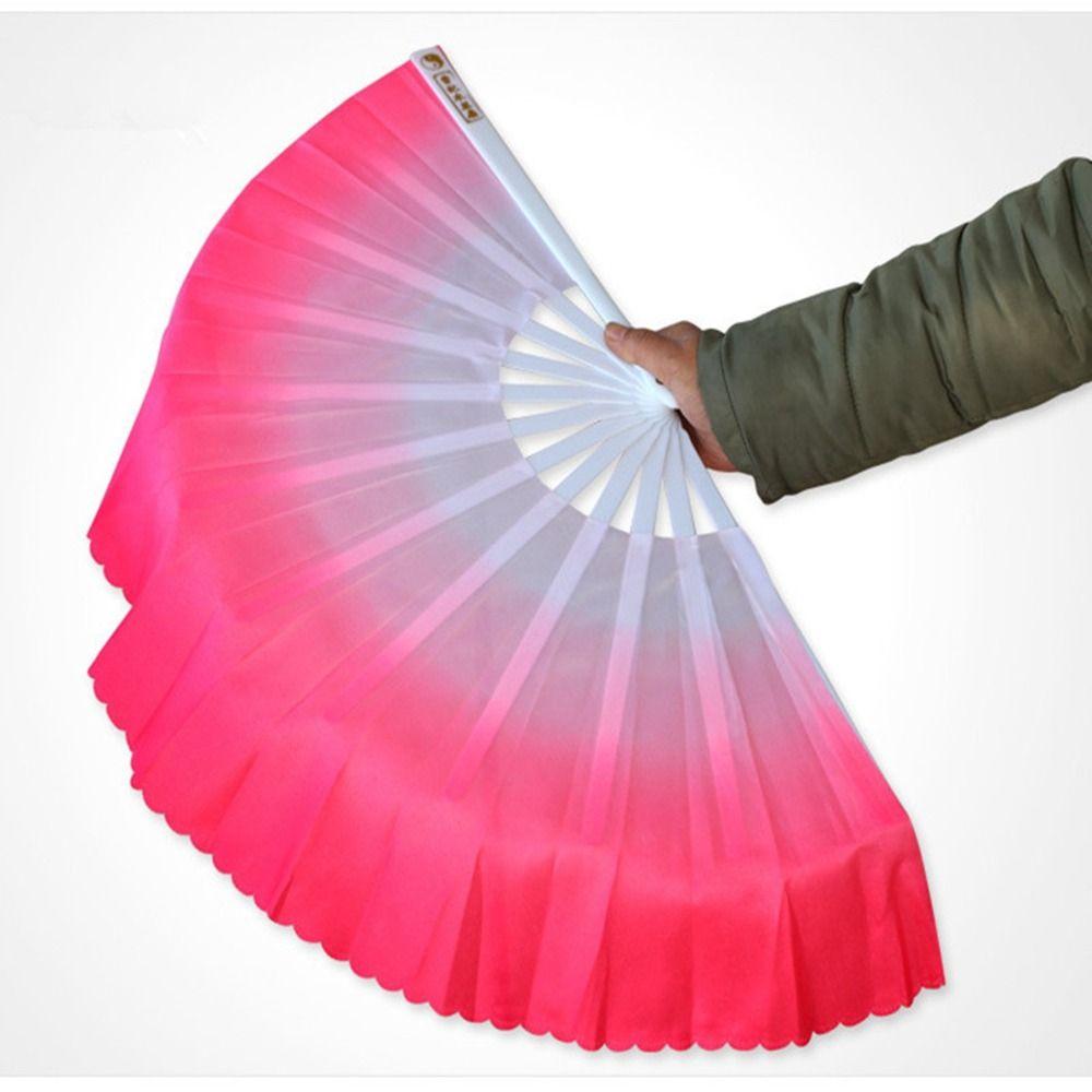 Red Belly Dancing Fan Pink Rayon Silk Fans Belly Dancing Fan 32.5cm for Song Fan Performance Fan