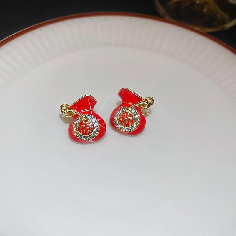Серебряная Игла Новогодний Красный Цветок Бархатные Серьги Женские Ретро Нишевые Серьги Модные Универсальные Серьги Осень и Зима Премиальное Ощущение