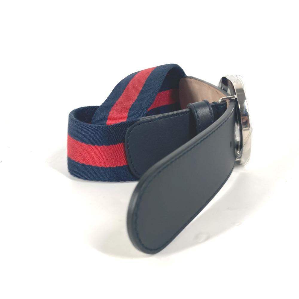 Gucci 411924 GG interlocking G Аксессуары для ремня ремень Кожа/Холст Темно-синий/Красный
