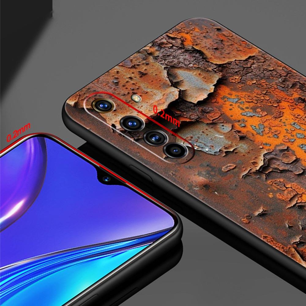 Винтажный индустриальный стиль Ржавый корпус Для Realme C67 C63 C55 C53 C35 C25 C21 GT 2 3 5 6 10 11 12 13 Pro Plus Мягкий ТПУ чехол для телефона