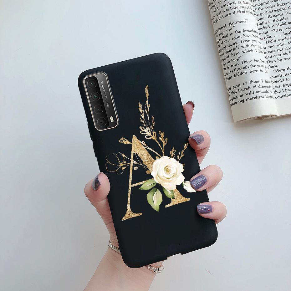 Модный Цветочный Чехол с Буквами Ударопрочный для Huawei P Smart 2021 Мягкий ТПУ Чехол для Huawei Y7A 2020 Y 7A Y7 A Чехлы для Телефонов 6.67"
