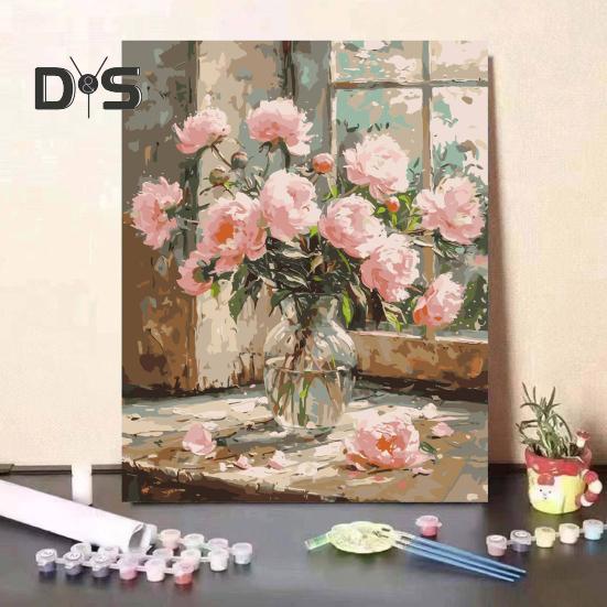 1 комплект для самостоятельной рисования маслом для взрослых с деревянным мольбертом, набор для самостоятельной раскраски по номерам, набор для развития практических навыков