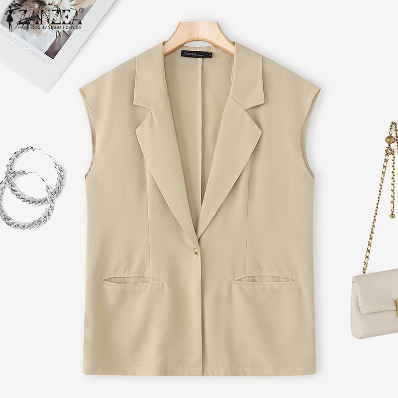 ZANZEA Женский летний свободный повседневный кардиган-жилет без рукавов