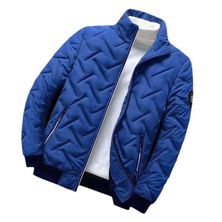 Мужская куртка осень-зима Мужская модная одежда с хлопковой подкладкой Модная короткая повседневная одежда с воротником-стойкой на пуху с хлопковой подкладкой