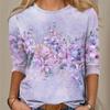 Футболка с принтом Tie Dye, розы, новые весенние женские рубашки с длинными рукавами, повседневные свободные топы с круглым вырезом размера плюс, модная женская одежда