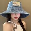 Sunscreen Denim Bucket Hat Wide Wings Sunscreen Hat Fashion Jeans Fisherman Hat Girls