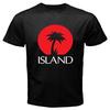 New ISLAND RECORDS Palm Logo Black Unisex T-shirt