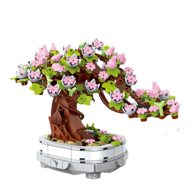 Kids' Flower-Themed Building Blocks: Daffodil, Sunflower, Rose Potted Plants