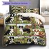 Cute Flower Puppy Pattern Bedding,Quilt Set Quilt Cover Pillowcase Home Birthday Gift (1 * duvet cover + 2 * pillowcase, without core)