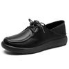 Genuine Leather Shoes for Women Slip On Flats Ladies Loafers Lace Up Flat Shoes