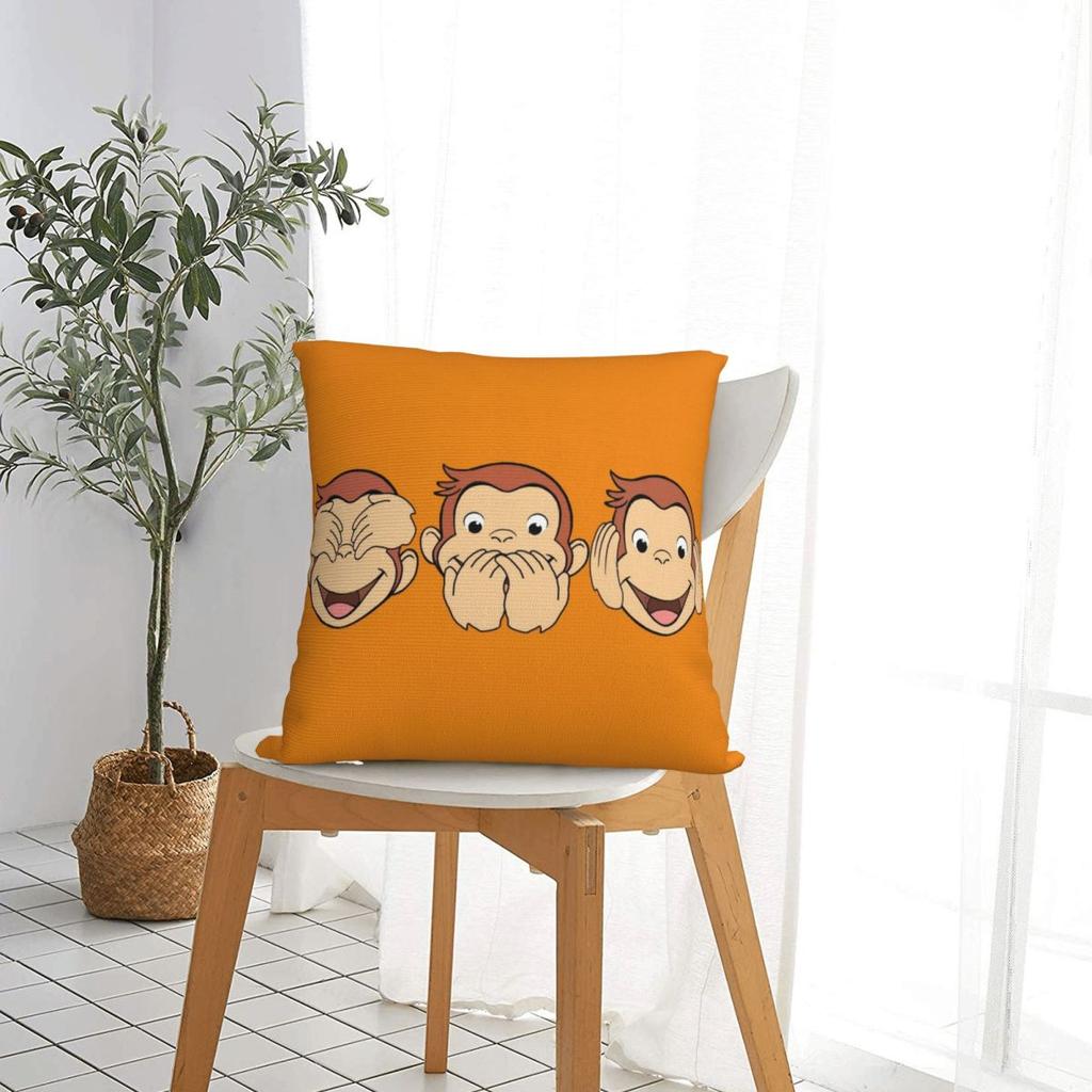 Curious George Square Pillowcase Cushion Cover Pillow Case Throw Pillow Cover For Home Bedroom Car