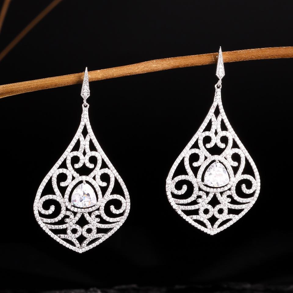 ZAKOL Luxury Elegant Copper Micro-set Zircon Women's Dangle Earrings Exquisite Charming Bridal Wedding Party Jewelry Gift Female