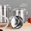 Набор из 1 шт./4 шт. герметичных контейнеров для хранения продуктов из нержавеющей стали с прозрачной крышкой, наборы контейнеров для кухонной столешницы для сахара, муки