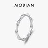 MODIAN 925 Silver Fashion Simple Polishing Bamboo Joint Stackable Eternity Band Rings For Women Fine Jewelry