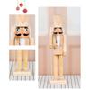 Classical Wooden Festival Nutcrackers Statue With Detailed Carving 38cm Unpainted Soldier Figure Ornament Seasonal Item