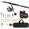 Fishing Rod and Reel Combo Portable Fishing Rod With Fishing Line Lures Carry Bag