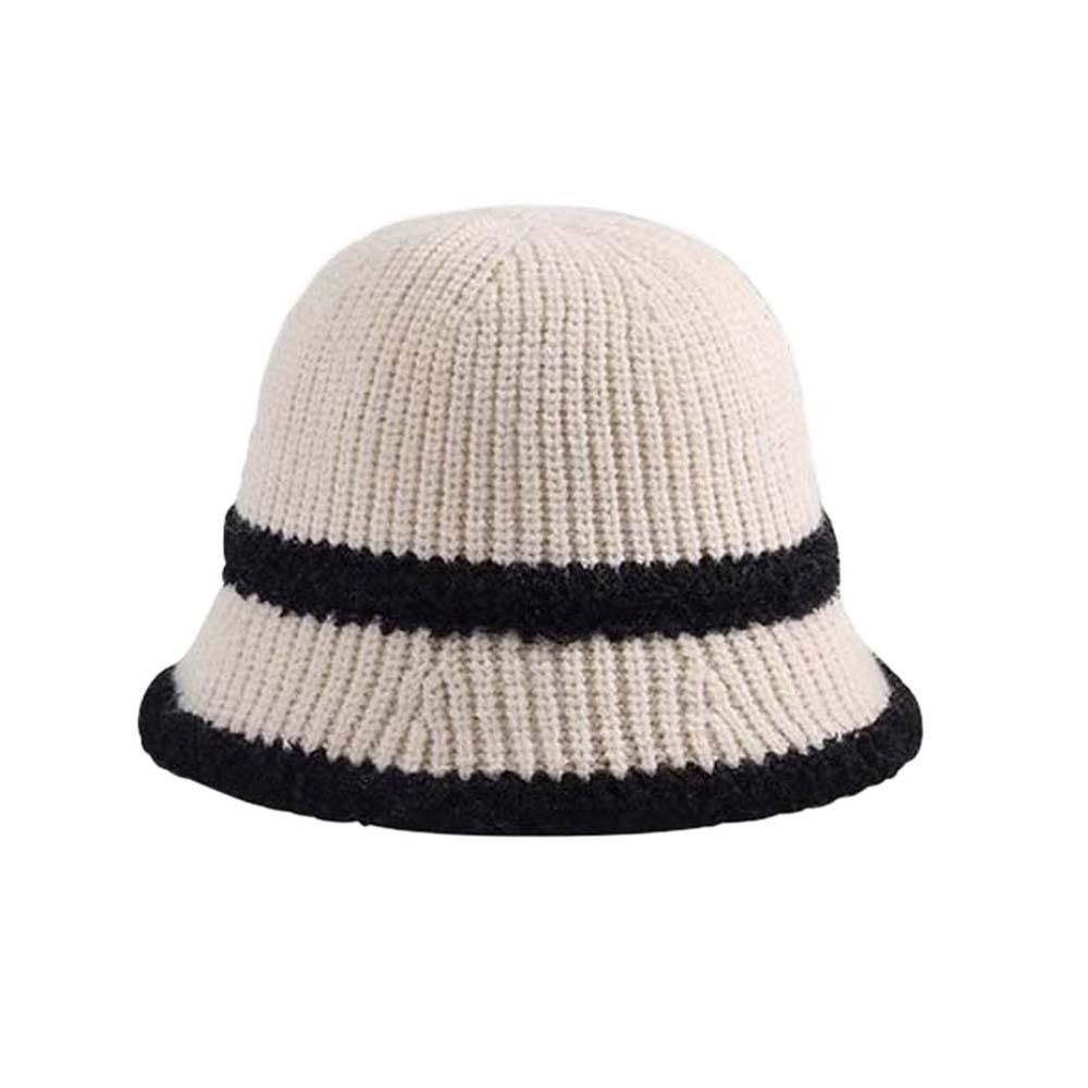 Breathable Knitted Bucket Hat Temperament Sun Protection Cap Visor Cap Sunshade Basin Cap  Women