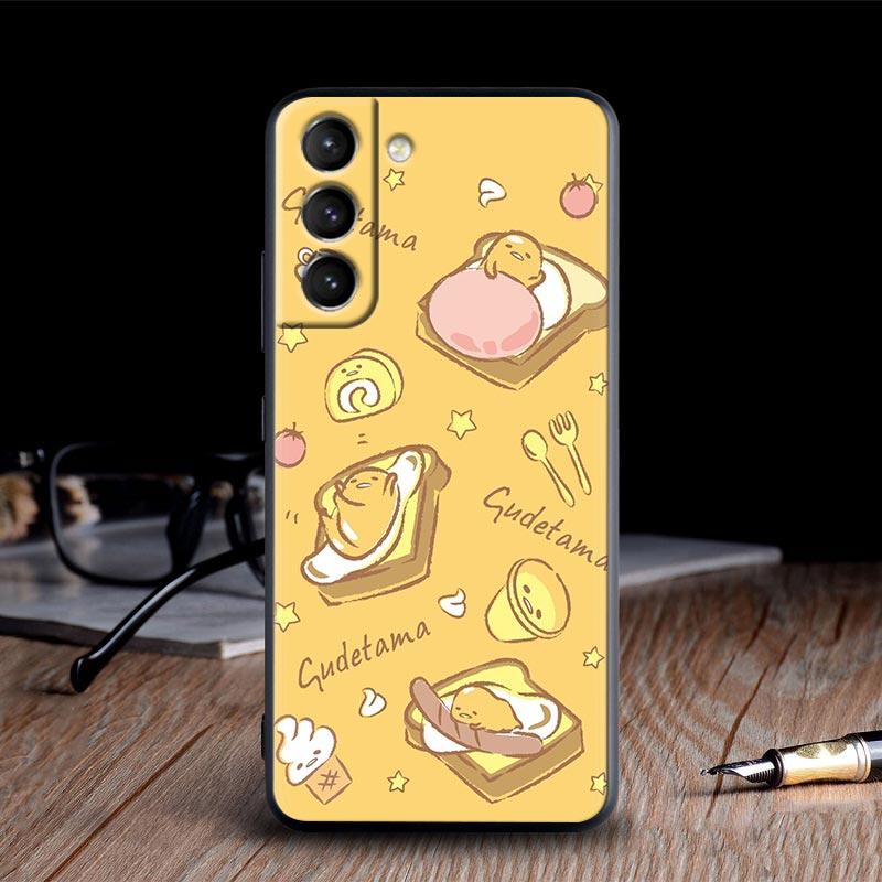 Желтое Ленивое Яйцо Гудетама Силиконовый Чехол Для Samsung S23 Ultra S24 5G S21 S20 FE Задняя Крышка Для Galaxy S22 s23 S24 S10 Plus Чехлы
