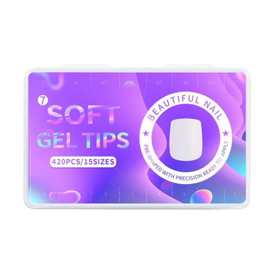 420Pcs/Box Fake Clear Easy Long To Paste Nails Lasting Removable Matte Nail Extension Acrylic Extra