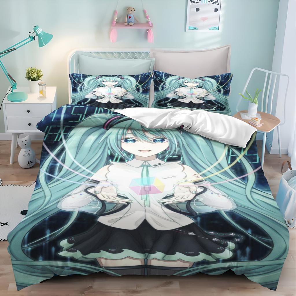 Пододеяльник Hatsune Miku Постельное белье Подростковая спальня 100% Полиэстер Декор Очень мягкий Удобный Детская комната Новый Различные размеры