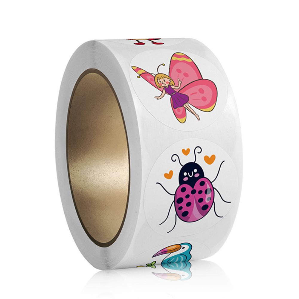 100-500 шт., милая наклейка с героями мультфильмов, поощрительная наклейка для детей, подарок на день рождения/праздник, вечеринка, герметичная упаковка, декор, этикетки