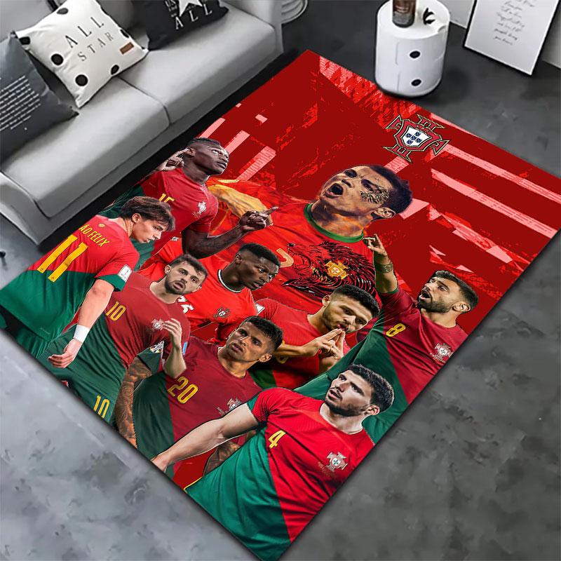 Portugal National Football Logo Carpet Rug for Living Room Bedroom Home Sofa Decoration,Kids play Non-slip Floor Mat