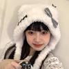Cute Girls Bowknot Bear Ear Earflap Beanie Windproof Trapper Hat Ear Protector Hat Adult Winter Cycling Skiing Supplies