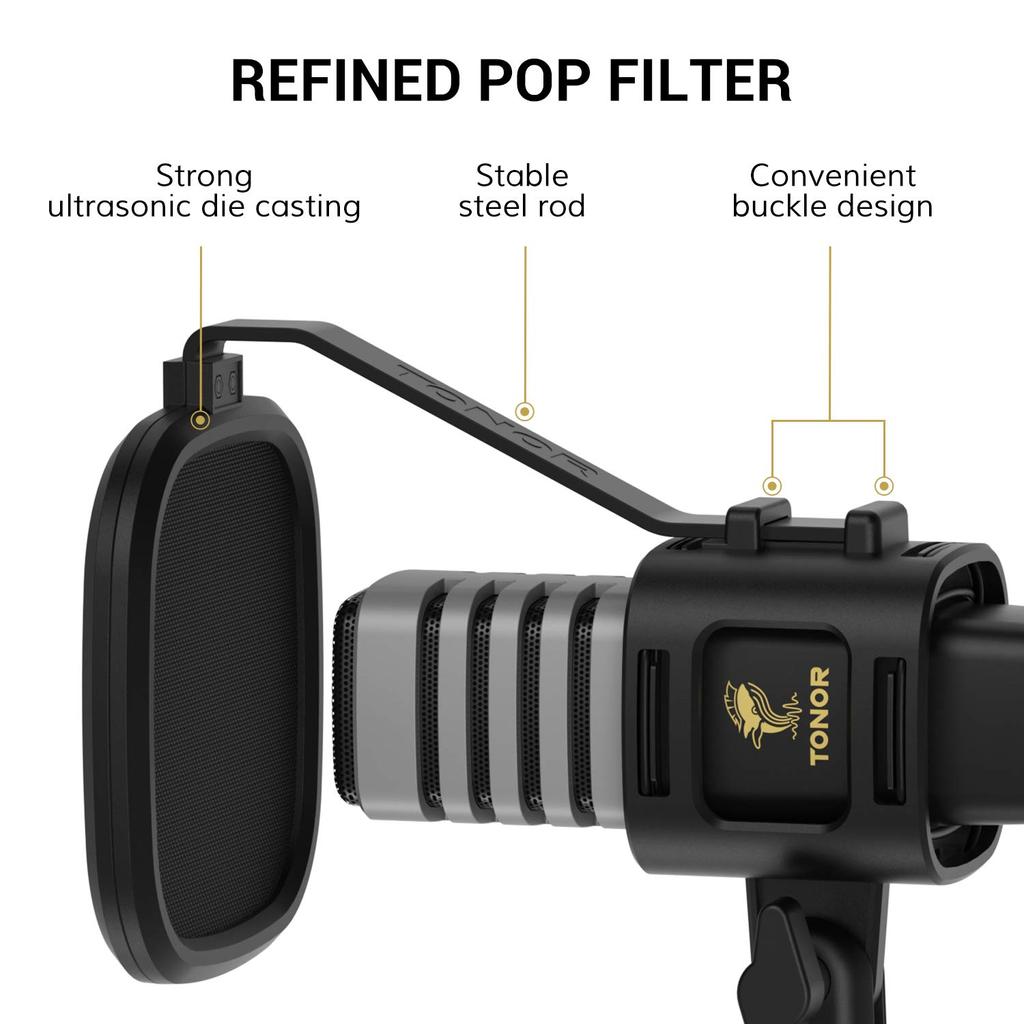 TONOR USB круговой направленный конденсаторный компьютерный микрофон для ПК с поп-фильтром на штативе и амортизатором, совместимый с микрофоном TC30,