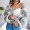 Женский осенне-зимний дизайн, контрастный кардиган с рукавами-фонариками, свитер